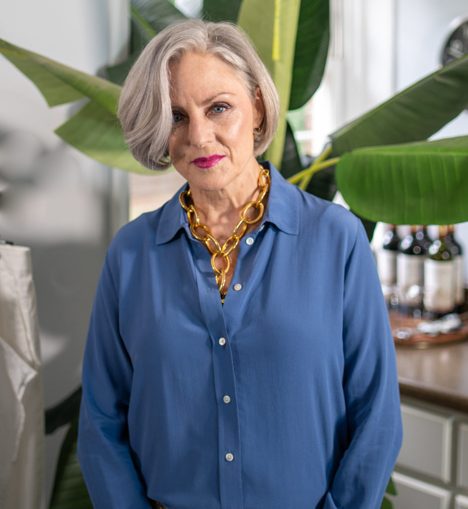 makeup for mature skin and women with gray hair