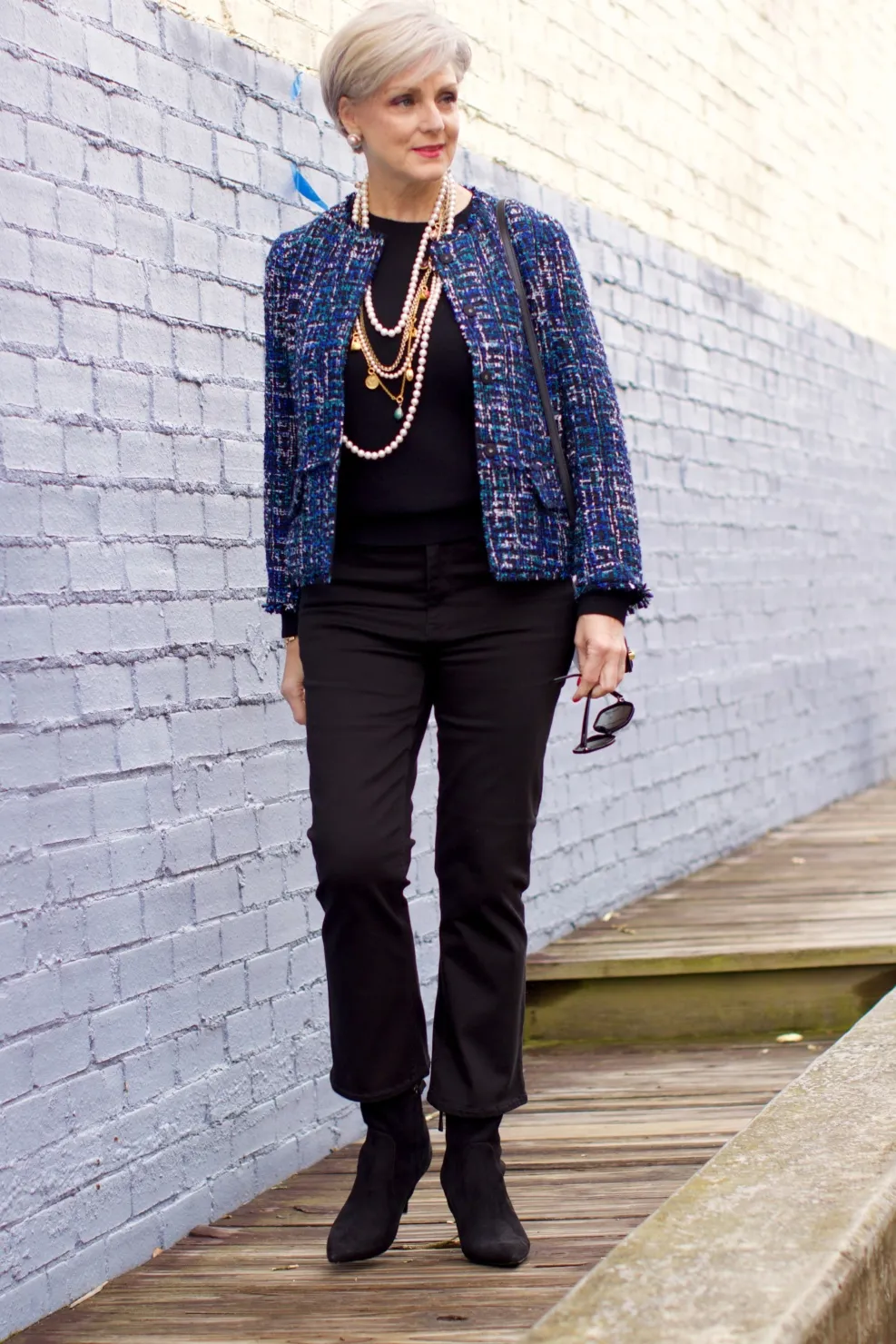 how to wear black denim this fall