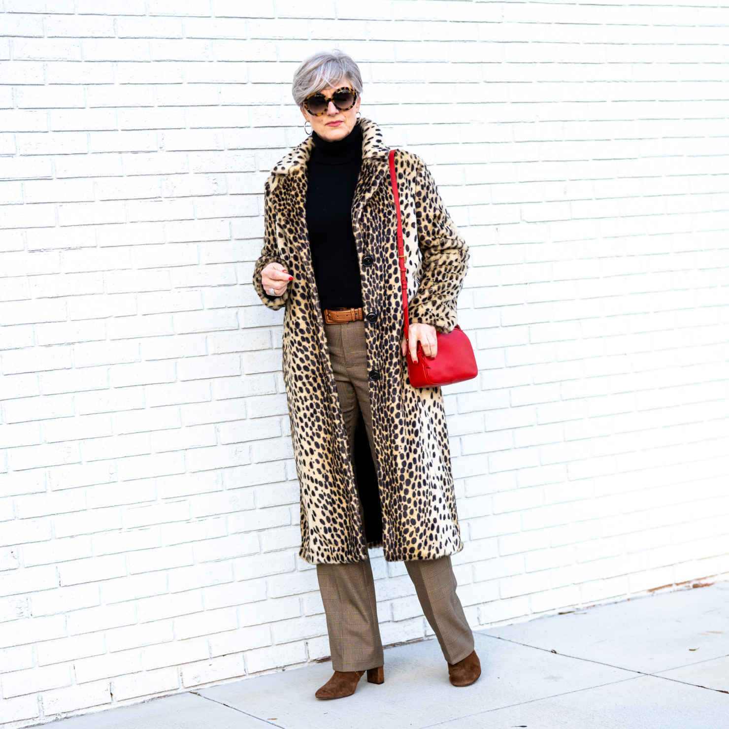 how to wear leopard with glen plaid
