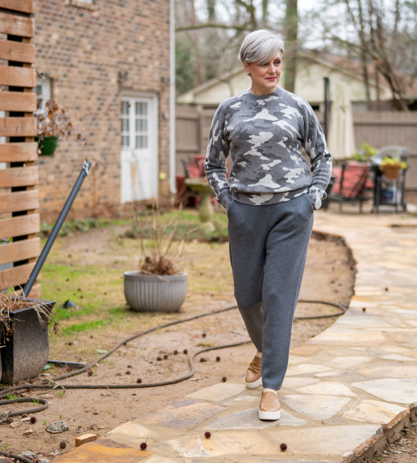 loungewear and a look at my backyard