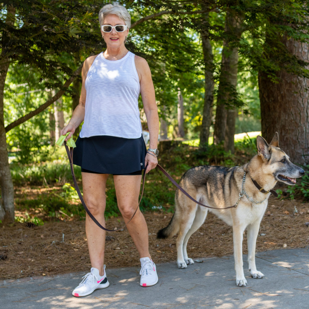 Beth Djalali practicing grace in uncertain times with her German Shepherd Oscar