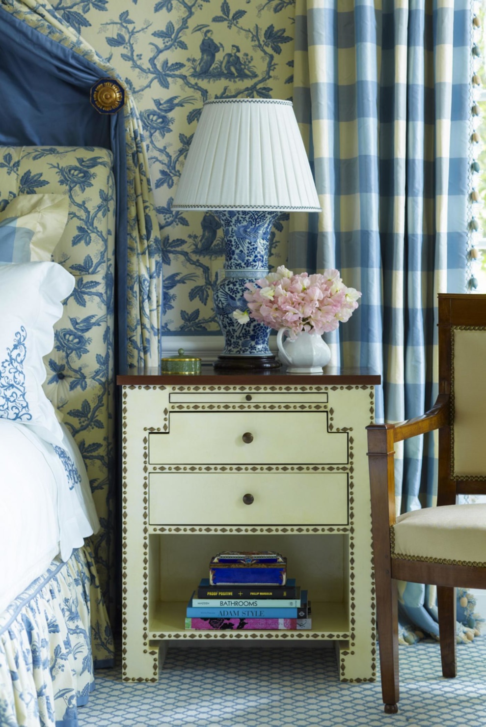 Nightstand and access Blue-Wht