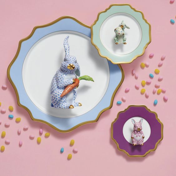 Herend Bunnies and Anna Weatherley Plates