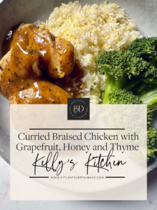Curried Braised Chicken with Grapefruit, Honey and Thyme 