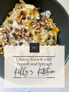 Cheesy Ravioli with Squash and Spinach