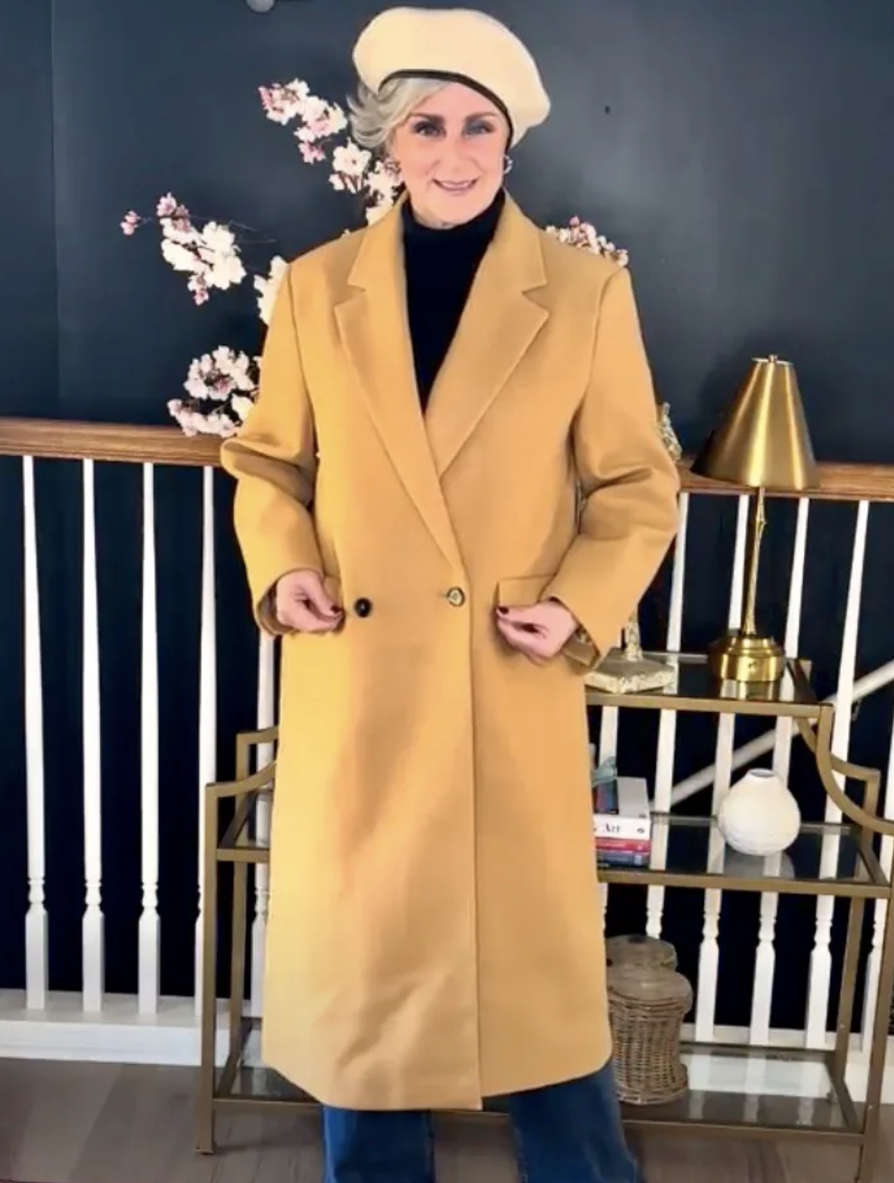 Walmart Camel Coat and Beret
