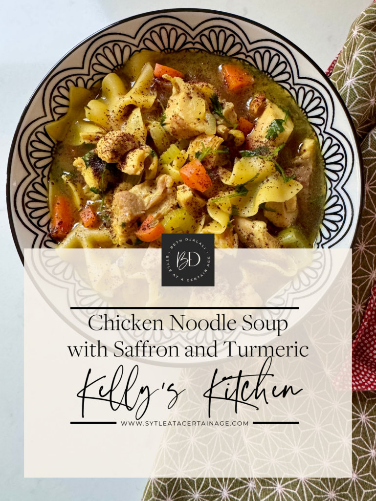 Chicken Noodle Soup with Saffron and Turmeric