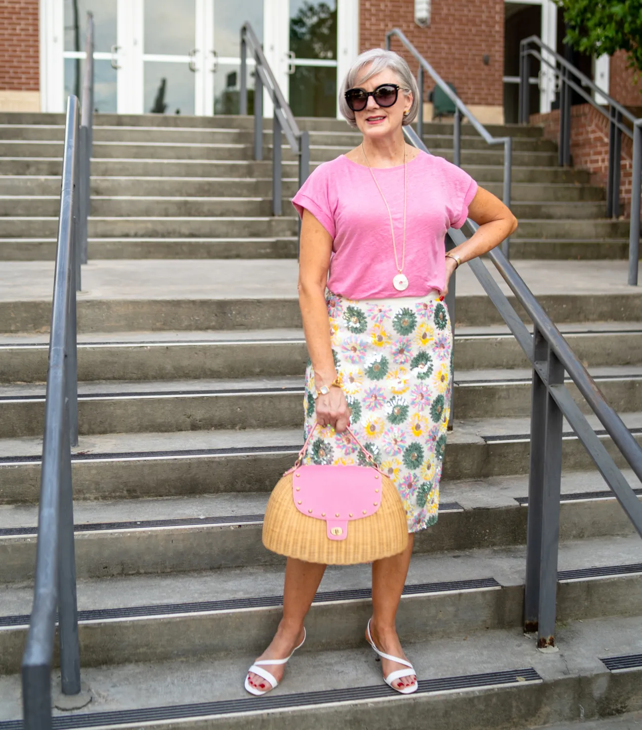 sequined skirt outfit