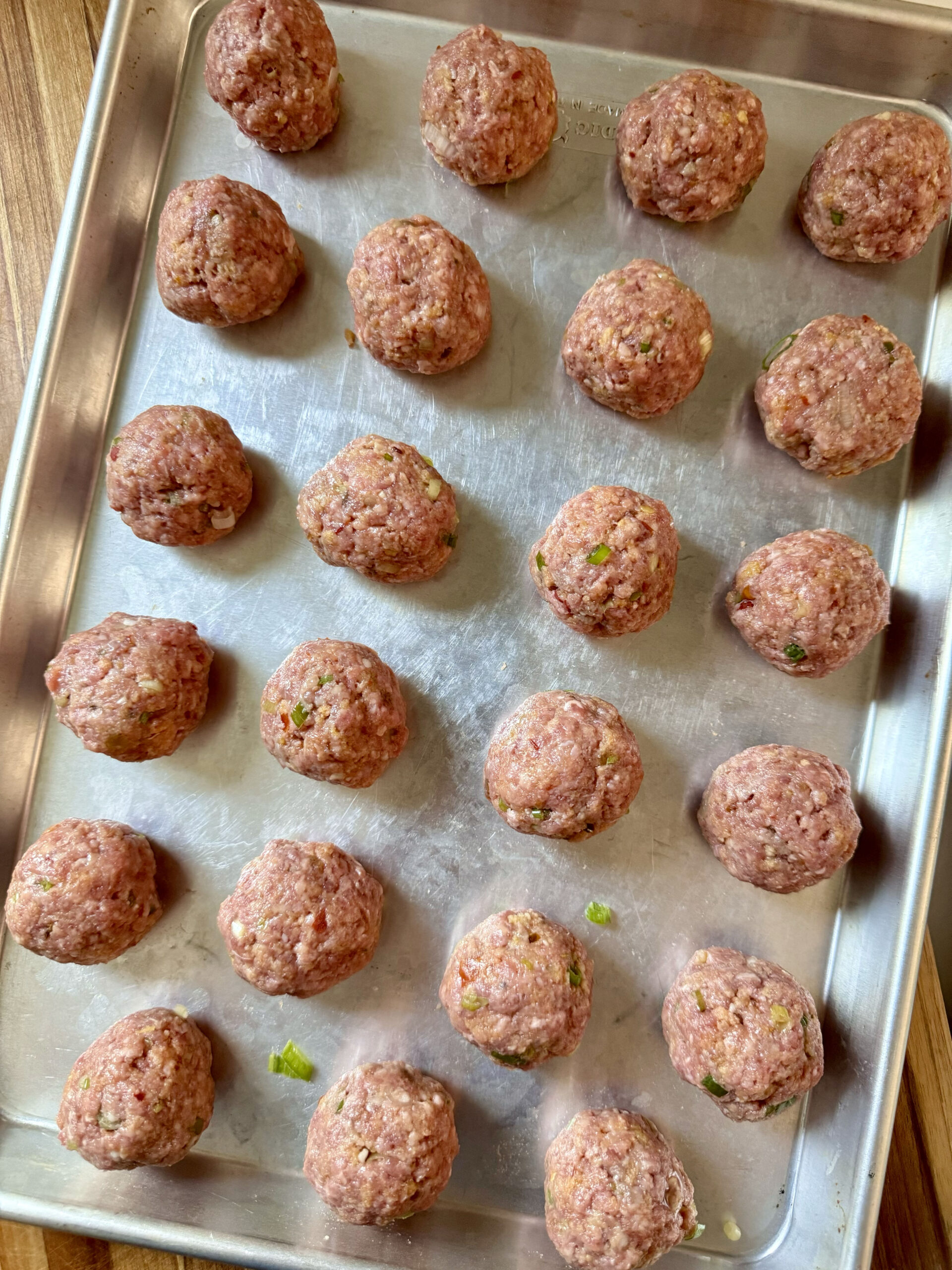 meatballs on pan
