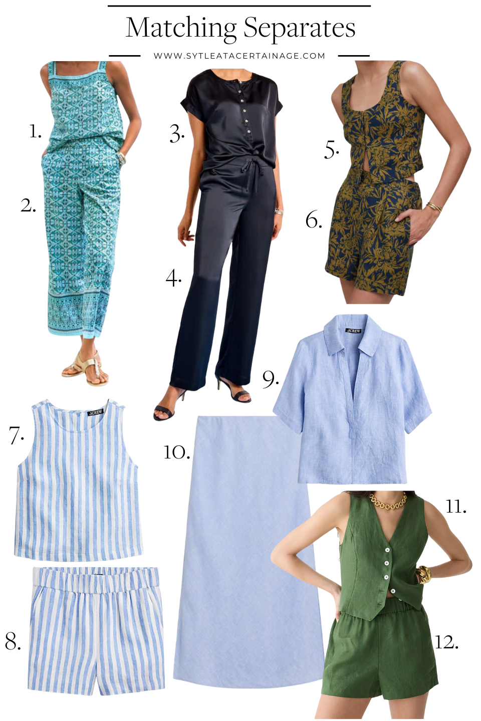 matching separates outfits