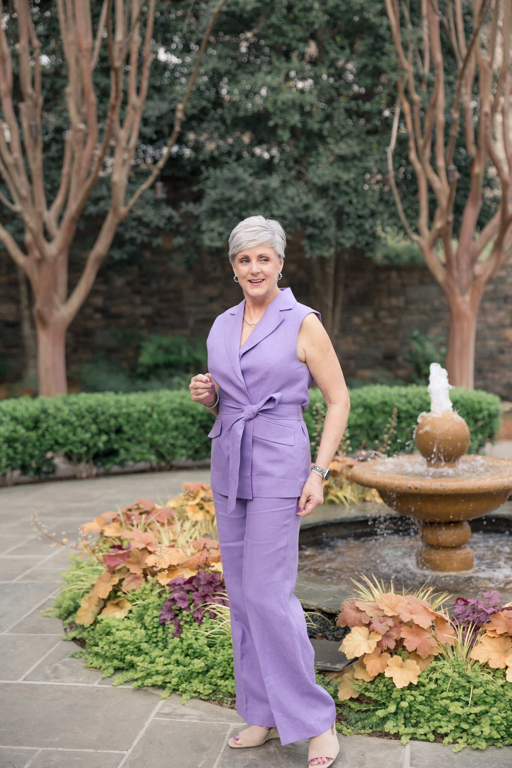 Mother's Day Outfits lavender vest and pants