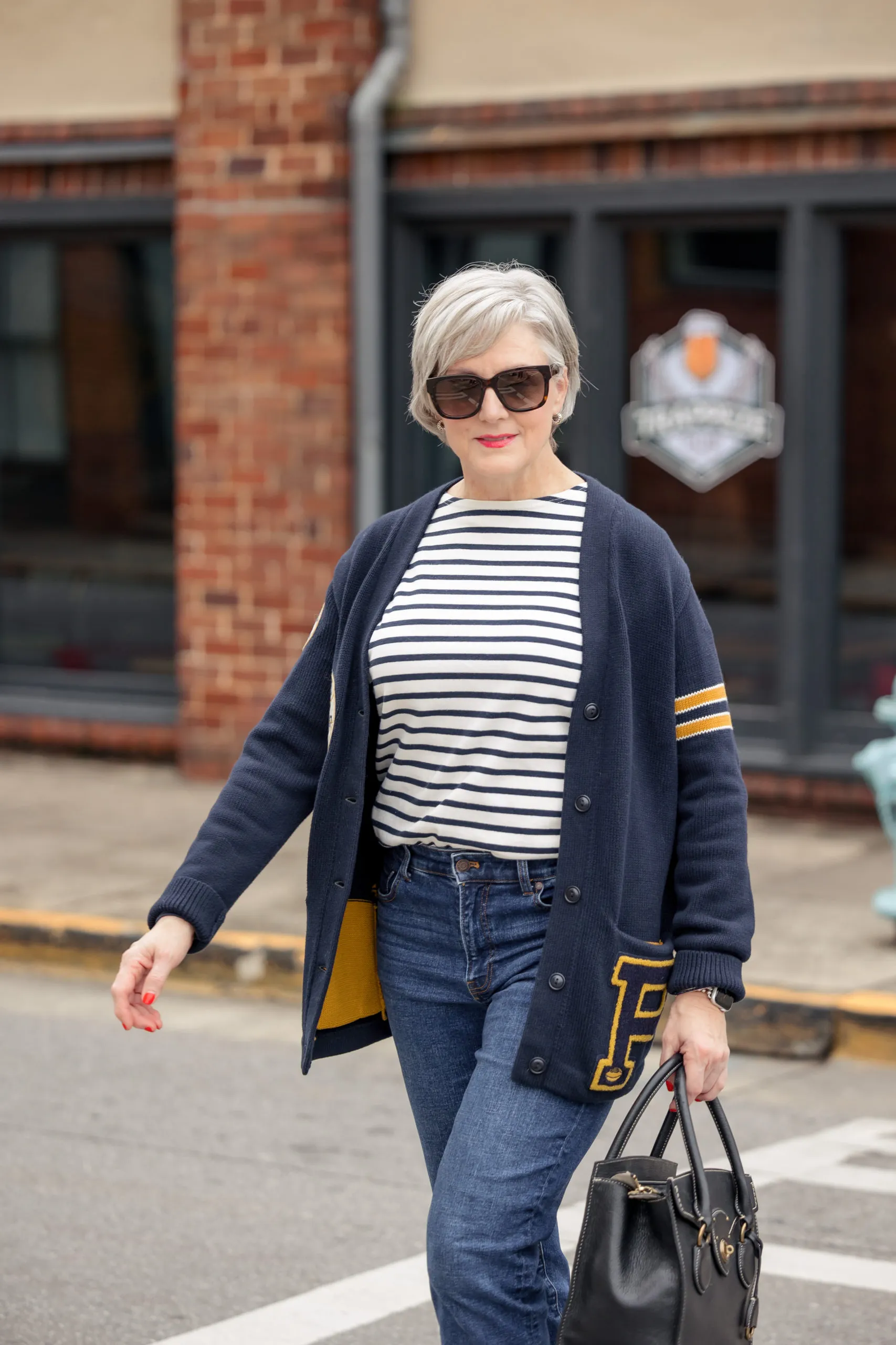 striped tee outfit
