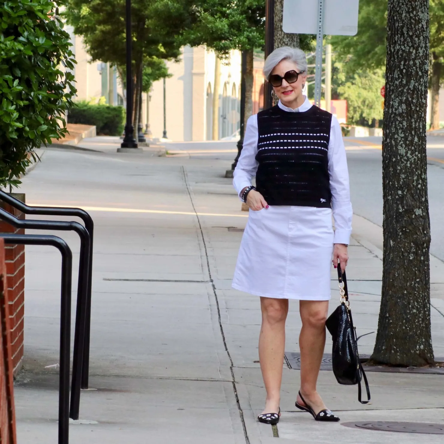 White Denim Mini Skirt