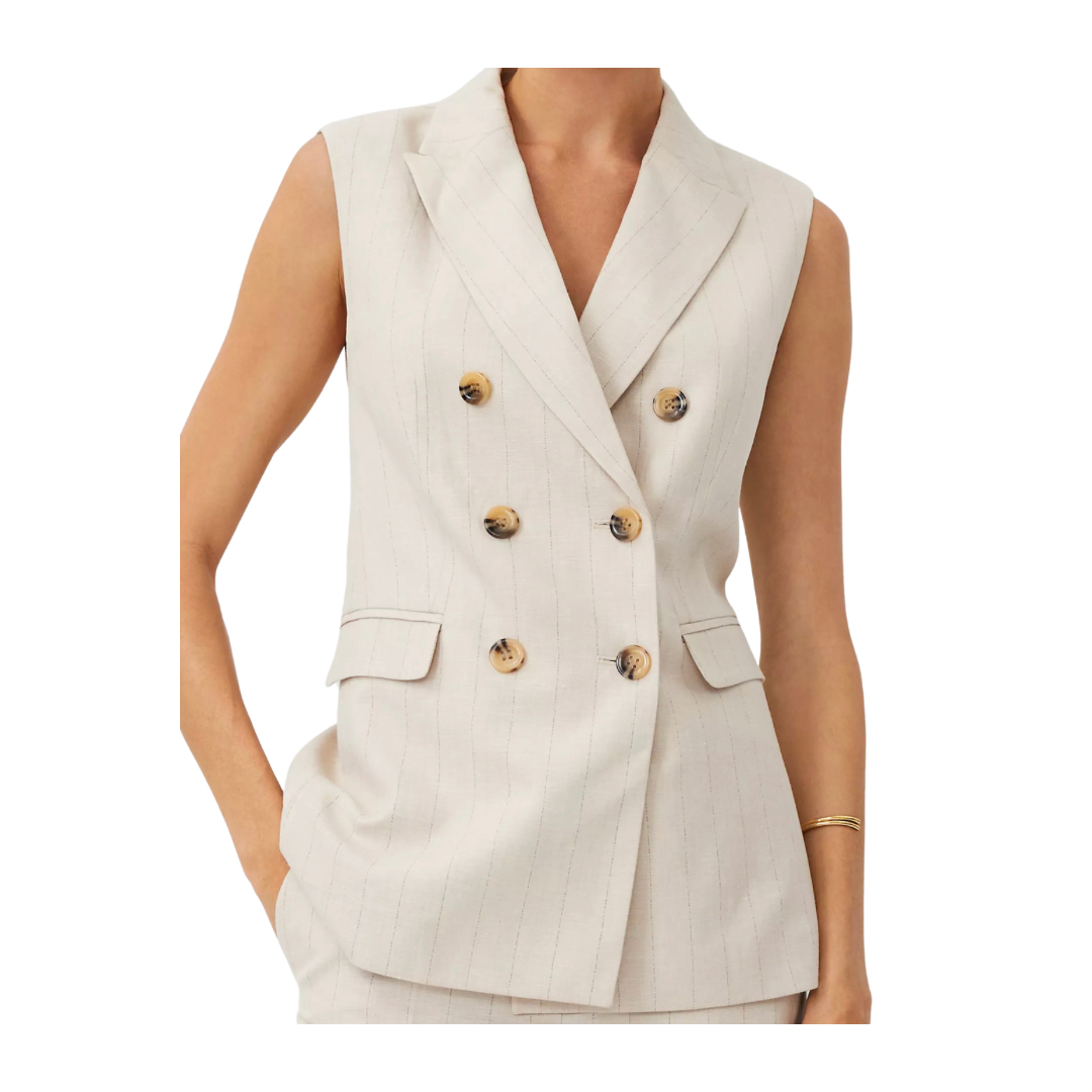 pinstripe linen vest pinstripe linen vest