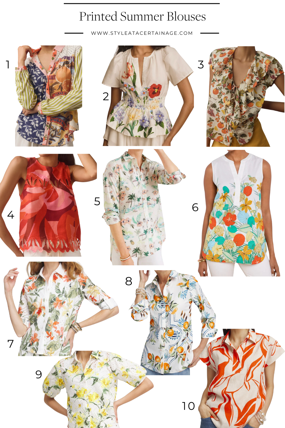 printed summer blouses