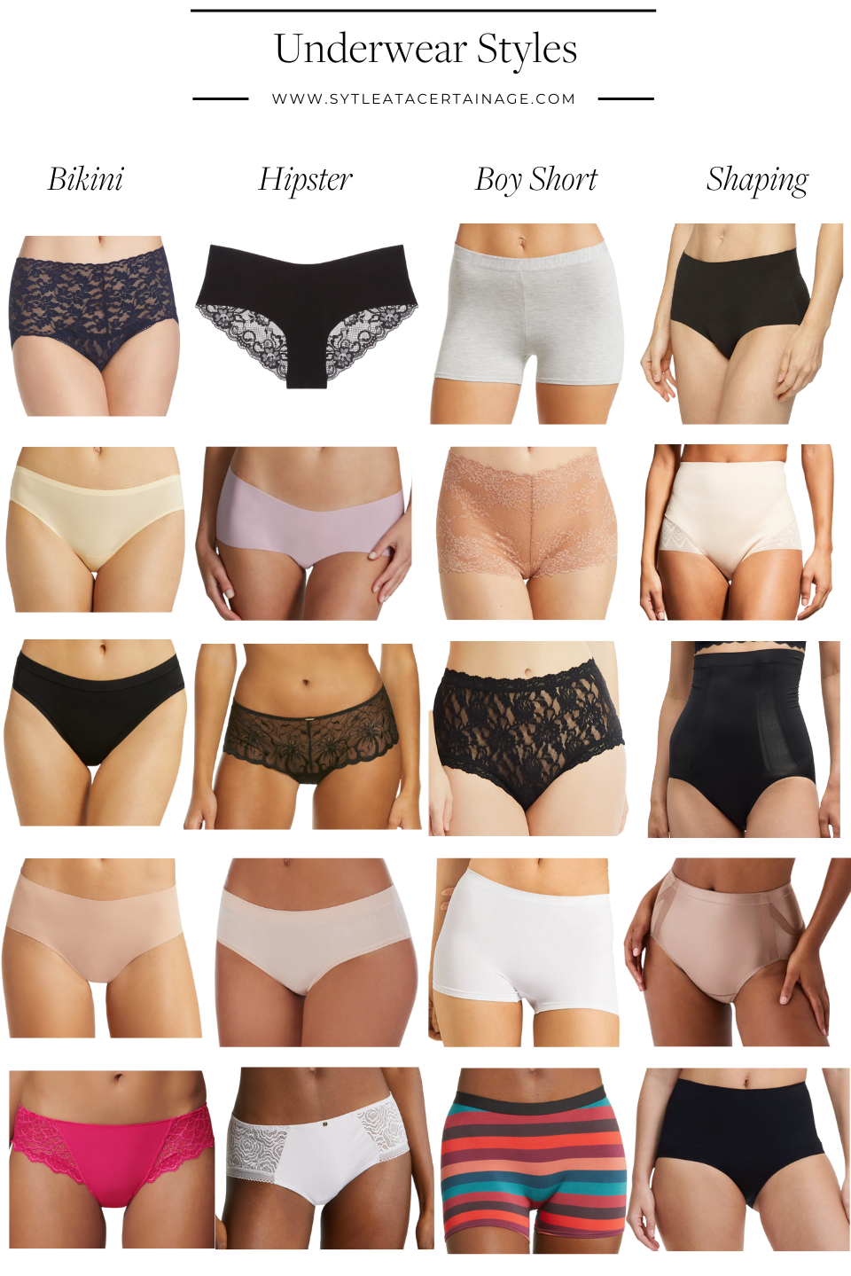 Underwear styles Underwear styles
