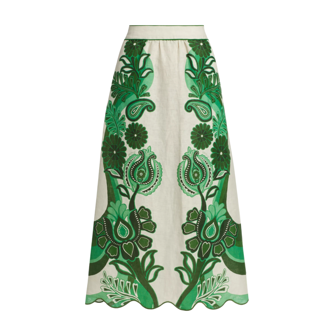 floral linen skirt