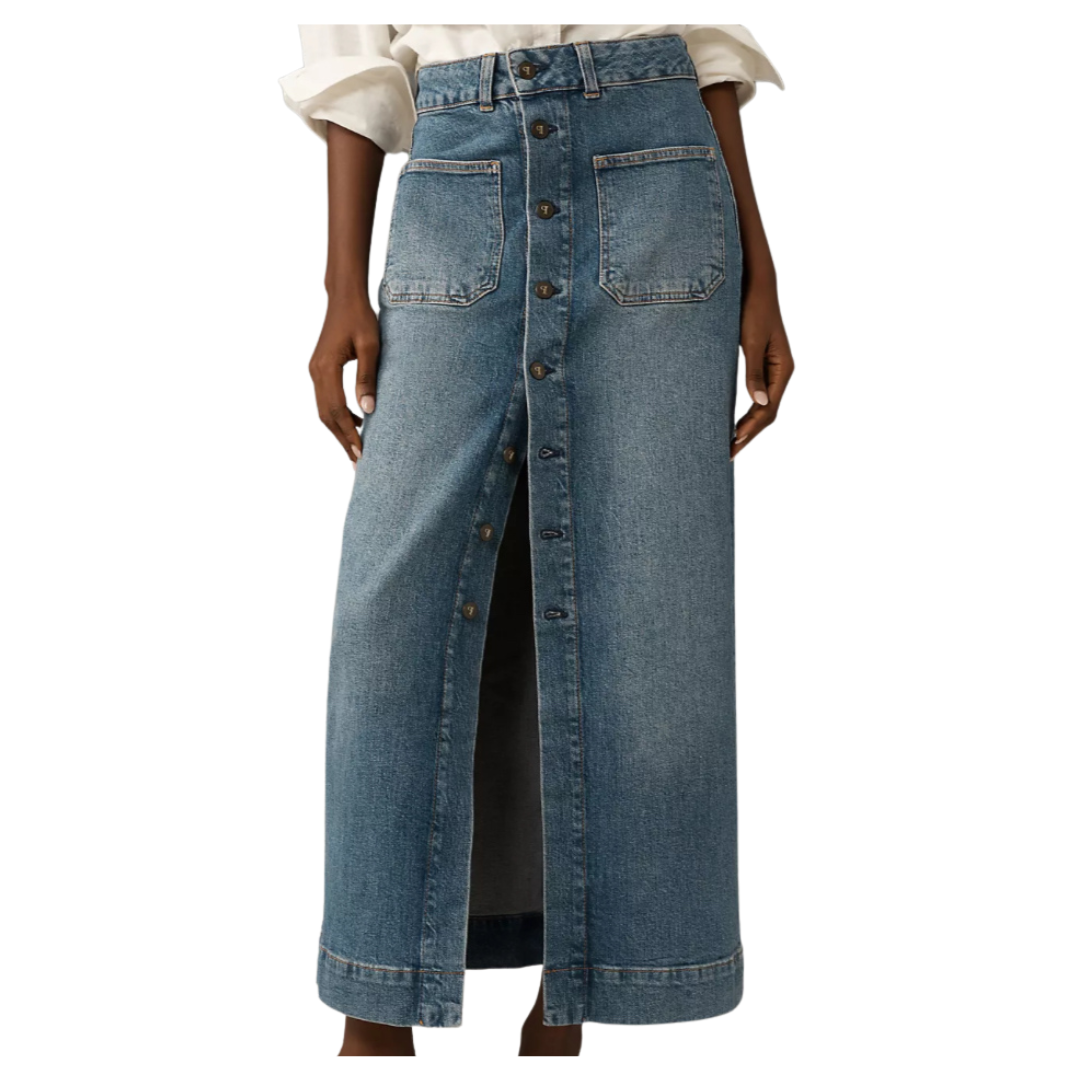 denim maxi skirt
