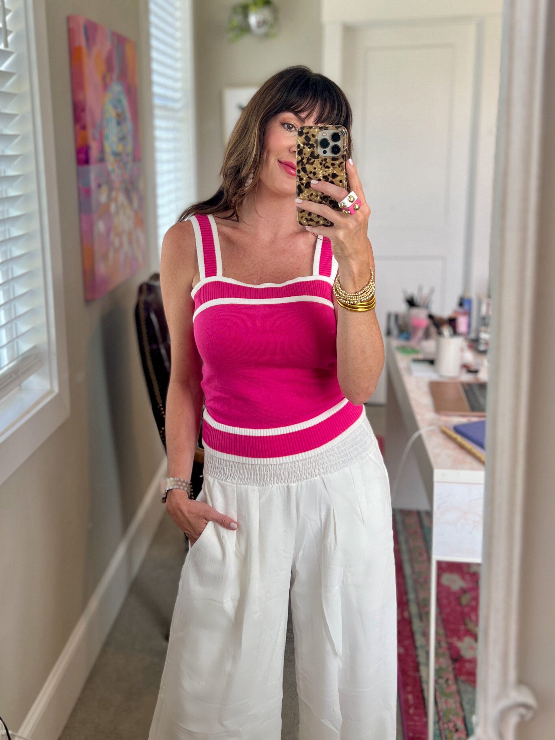 pink top white pants outfit pink top white pants outfit