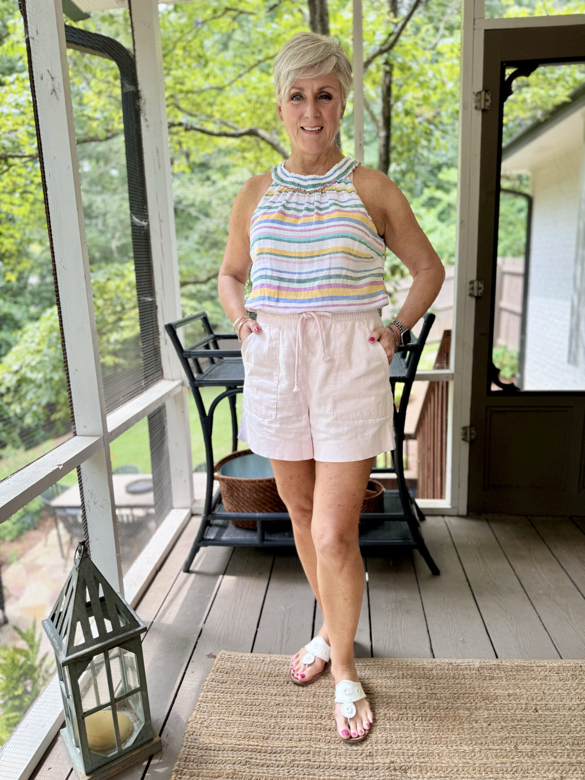 striped halter and shorts