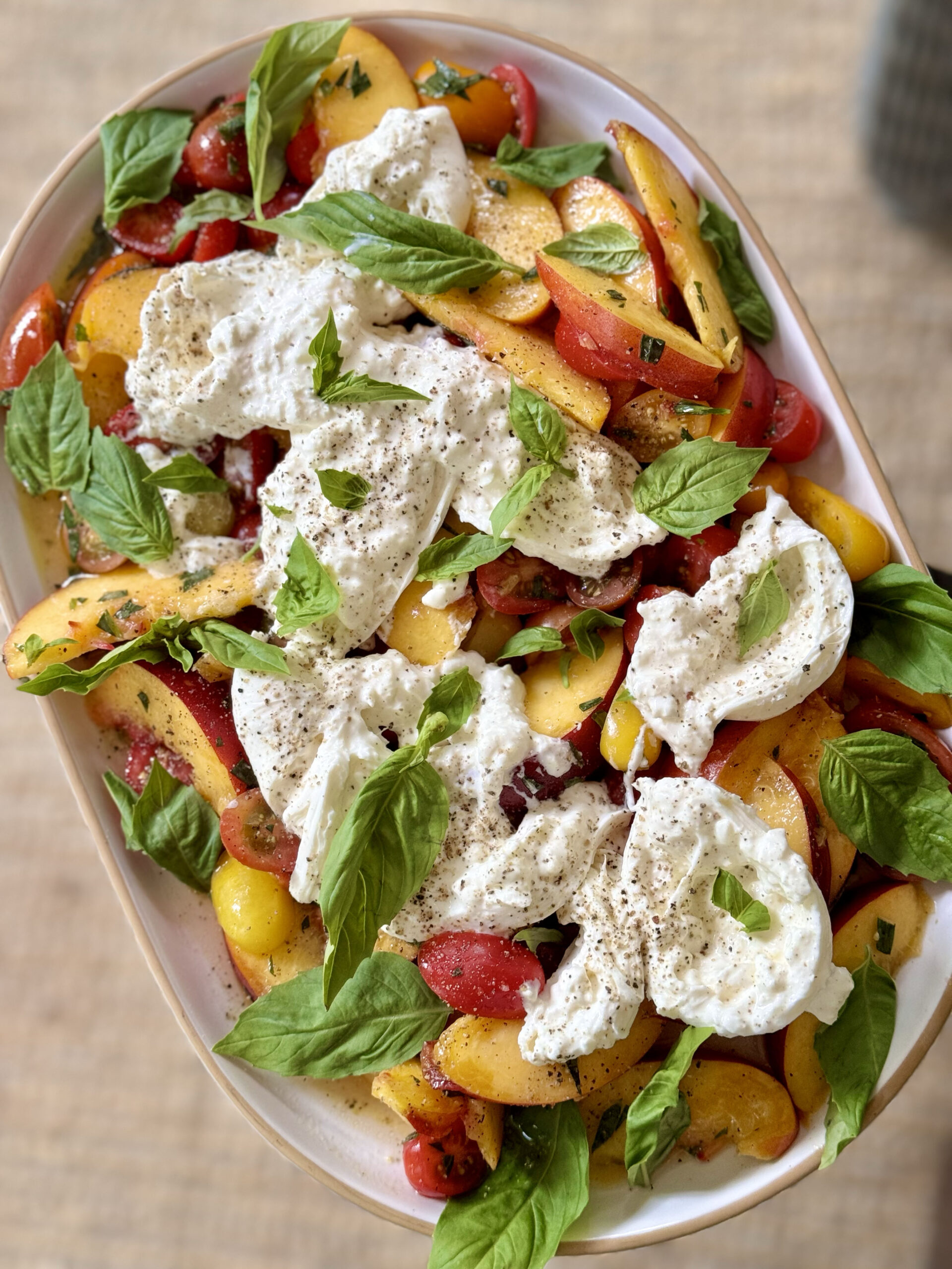Peach & Tomato Burrata Salad