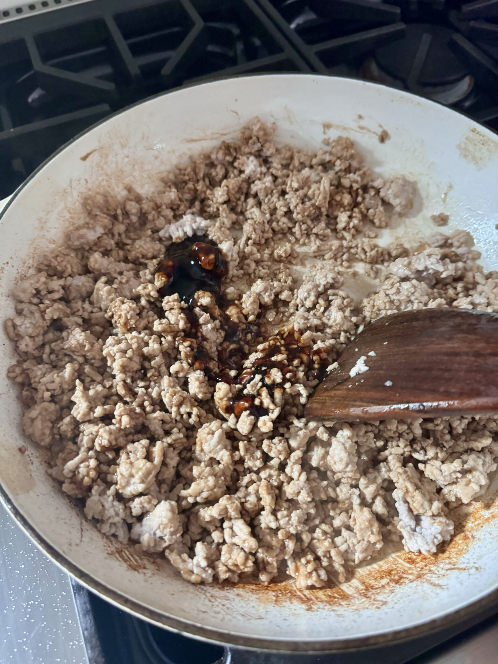 brown the ground pork