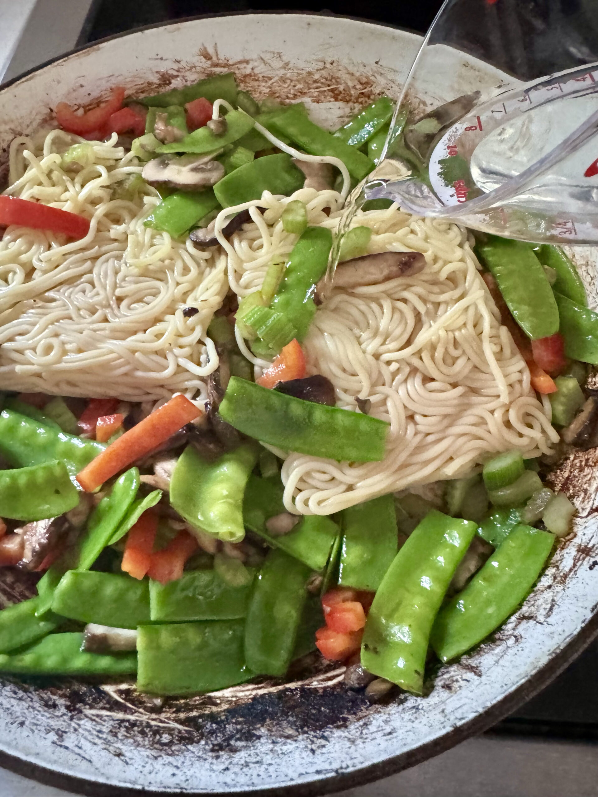 add the stir fry noodles