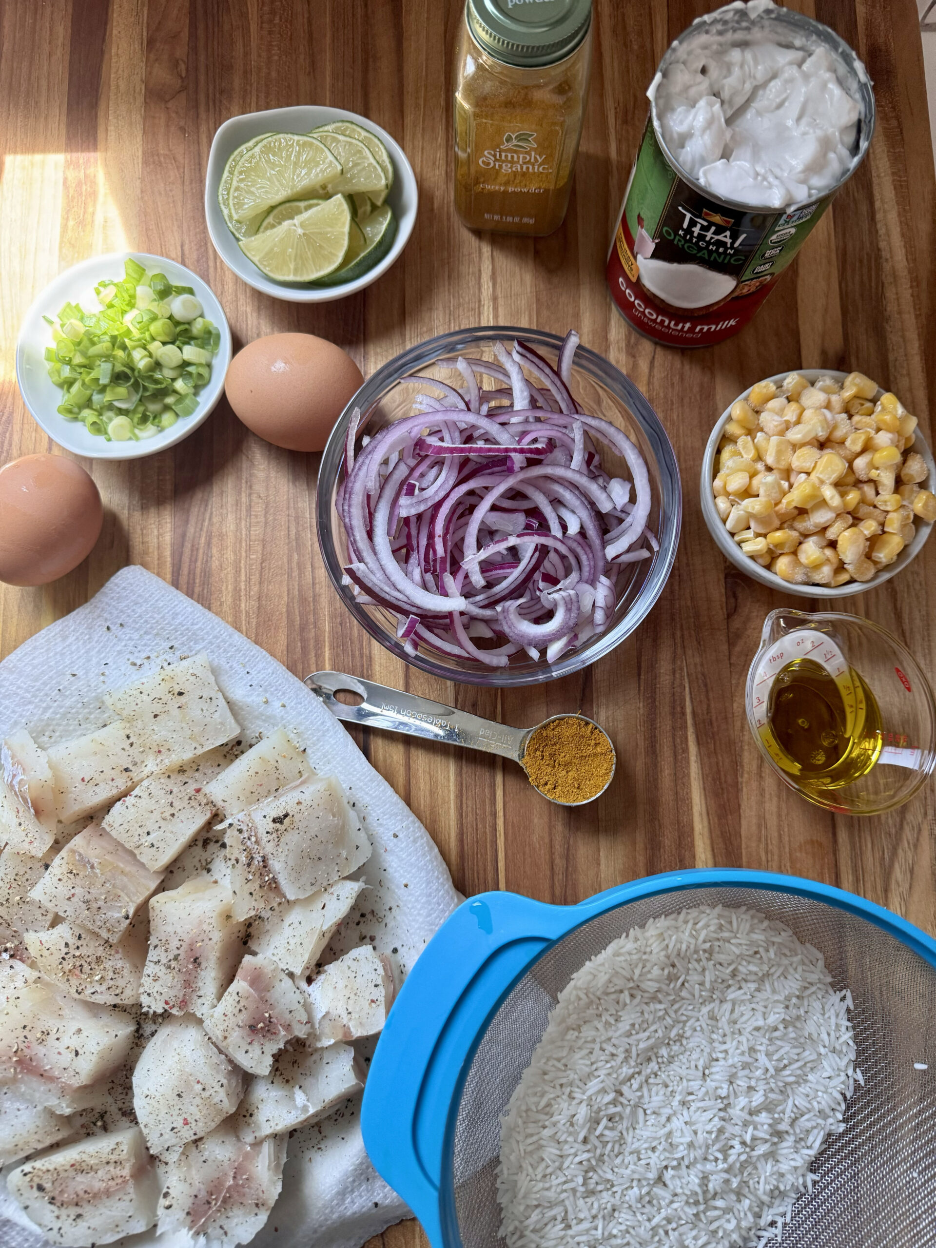 Coconut Curry Rice ingredients
