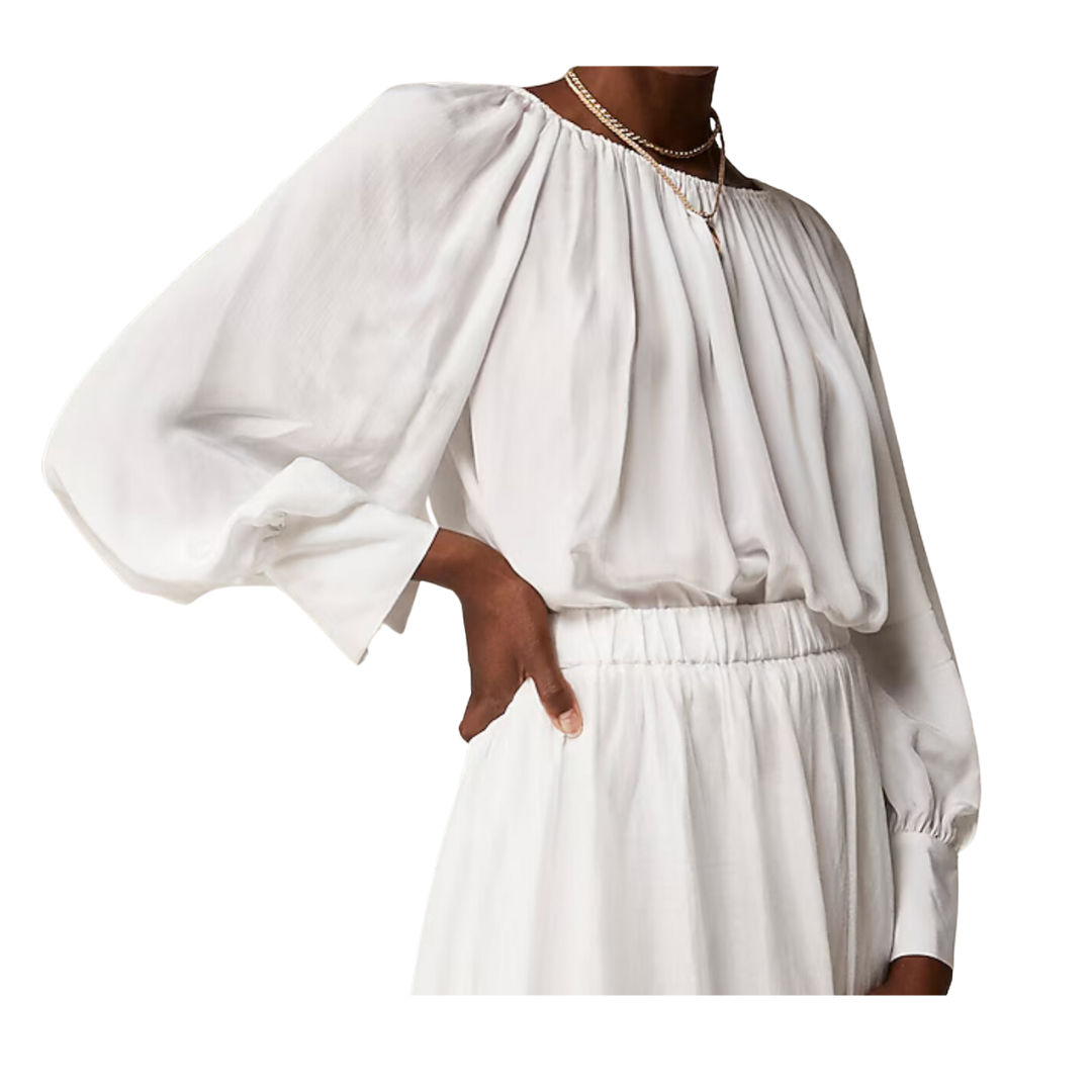 sheer gathered top