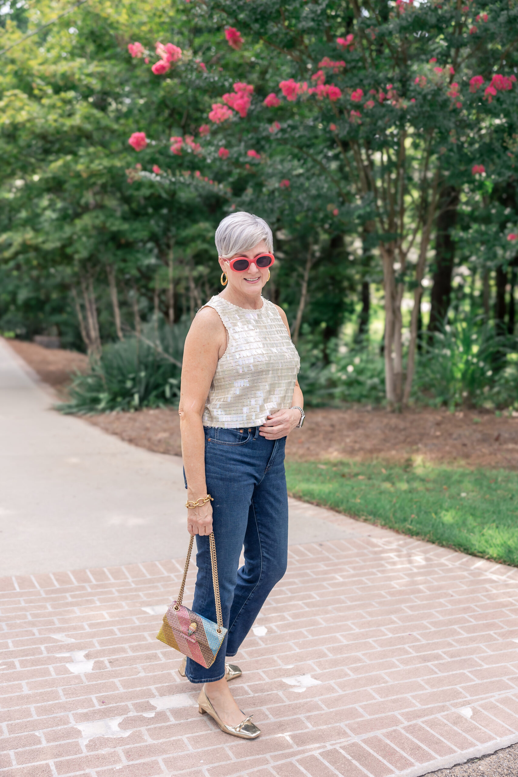 Sequin top outfit inspo