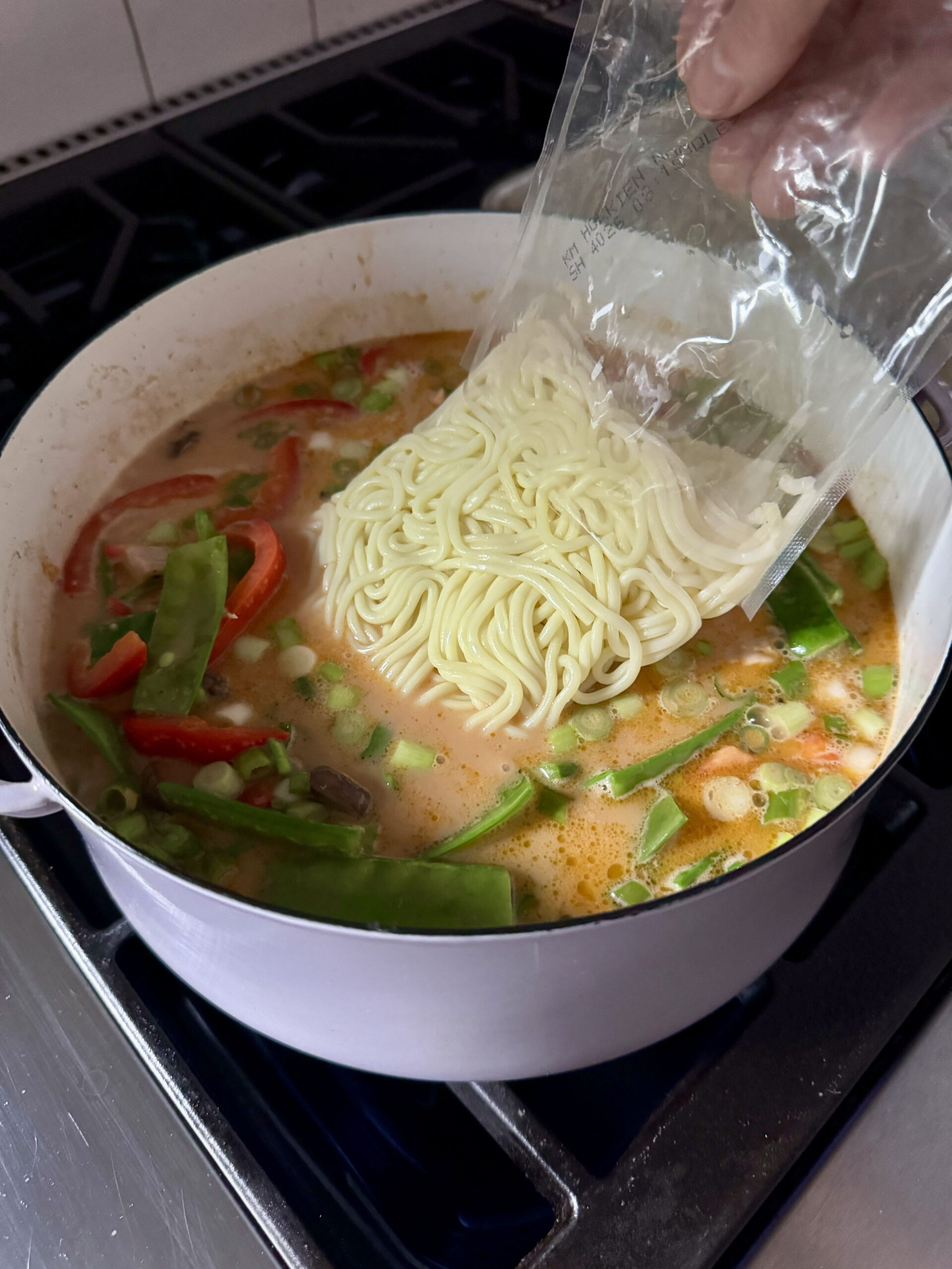 add the noodles