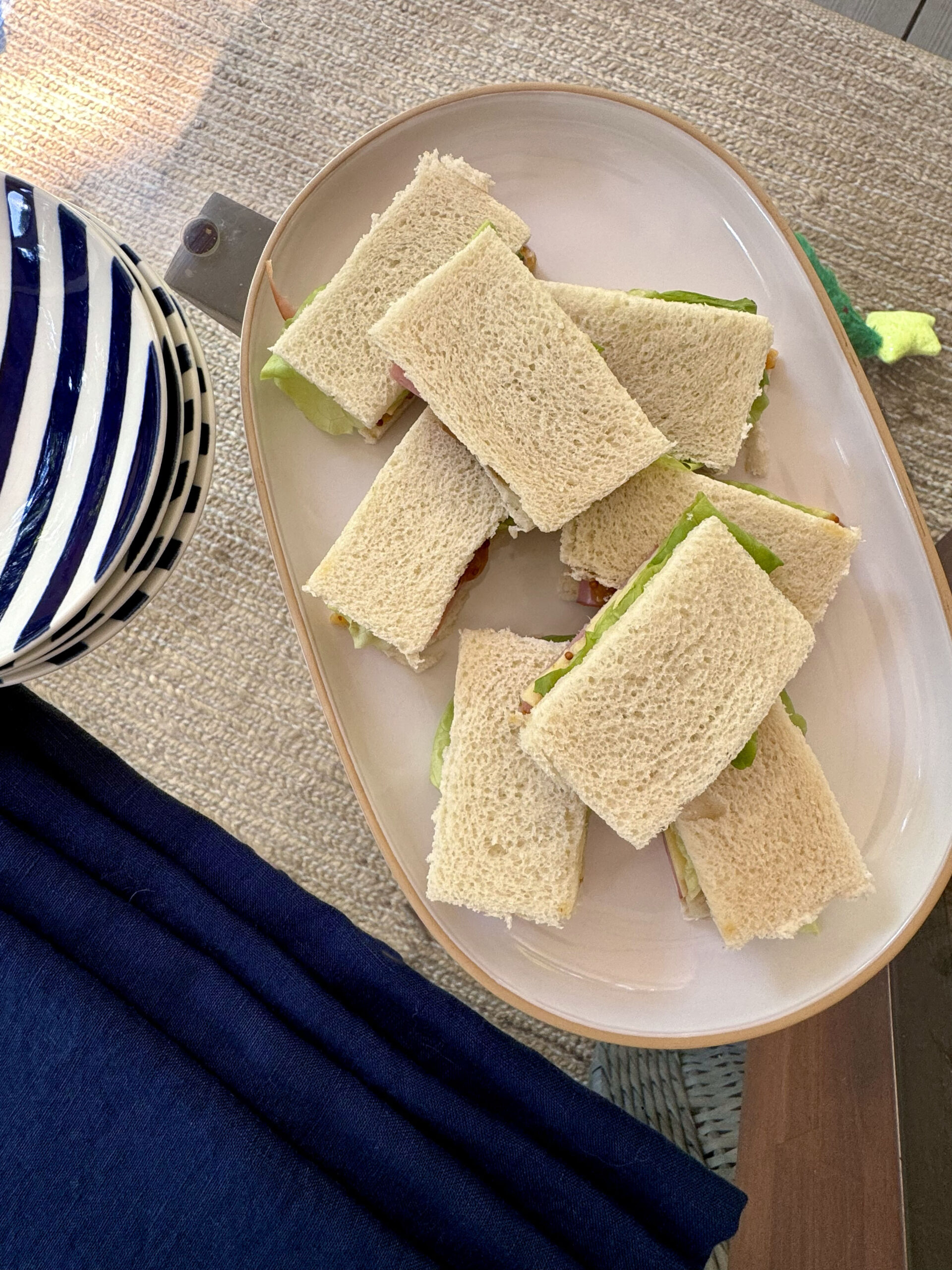 Ham and Cheese Finger Sandwiches with Apricot Mustard