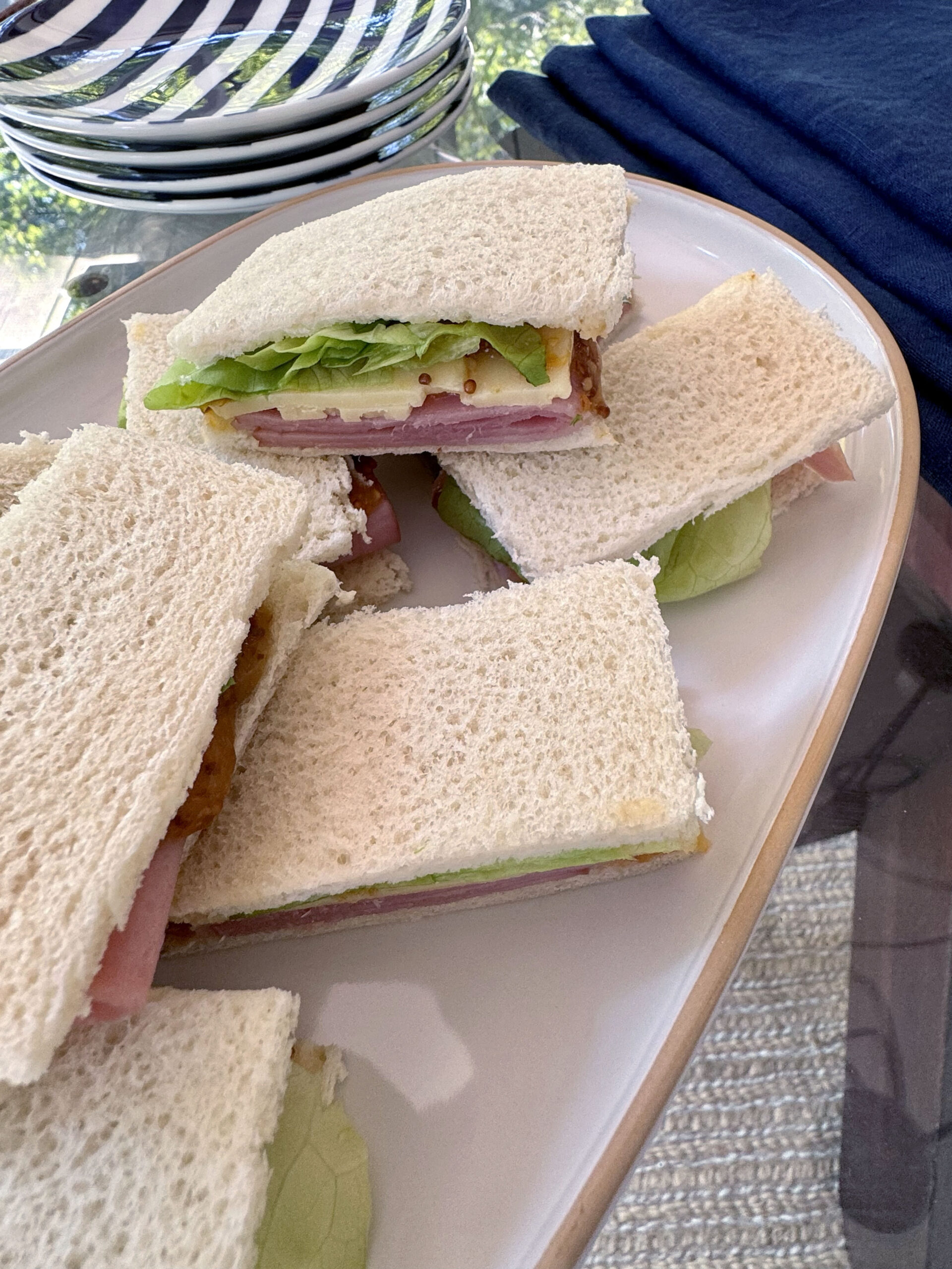 Ham and Cheese Finger Sandwiches with Apricot Mustard