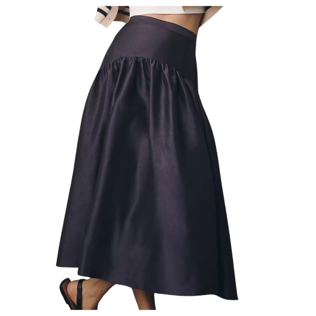 drop waist midi skirt