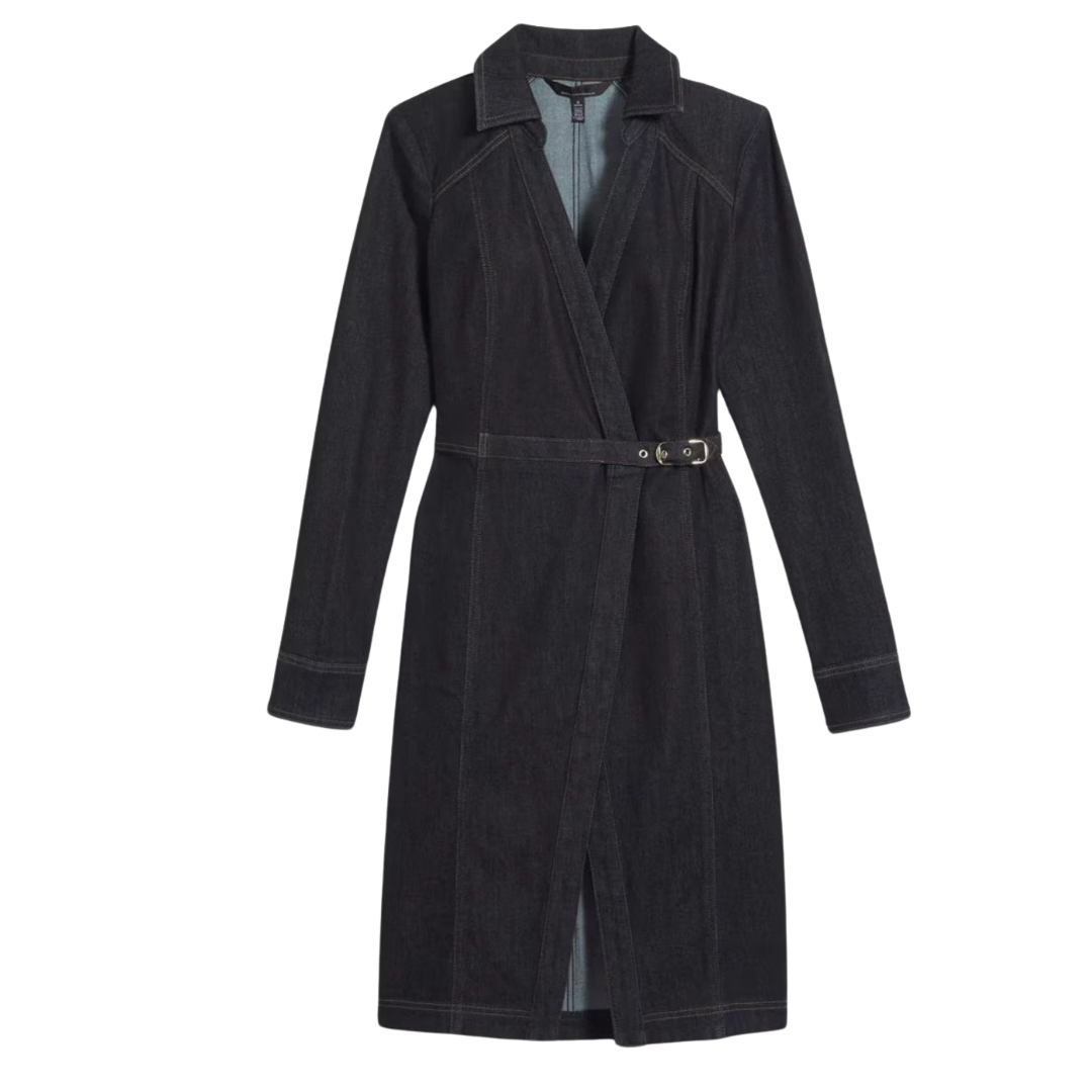 denim wrap dress