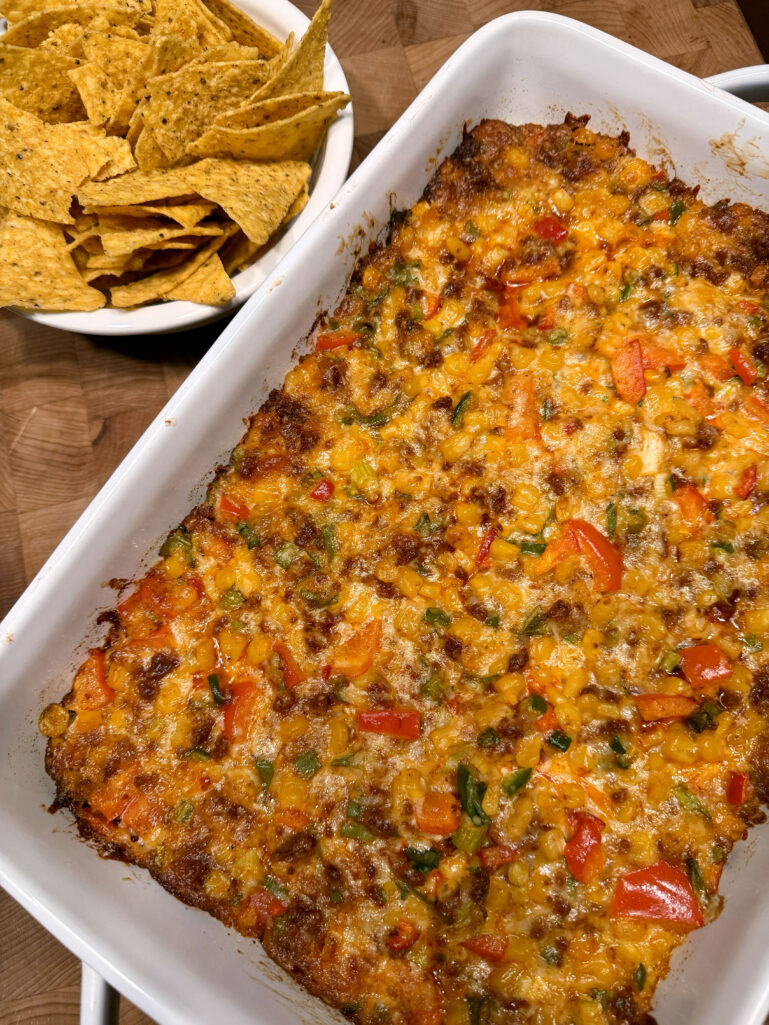 BAKED CHORIZO CORN DIP