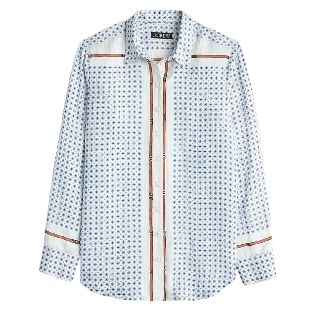 draped scarf print shirt | Readers' Favorites 10/06-10/13