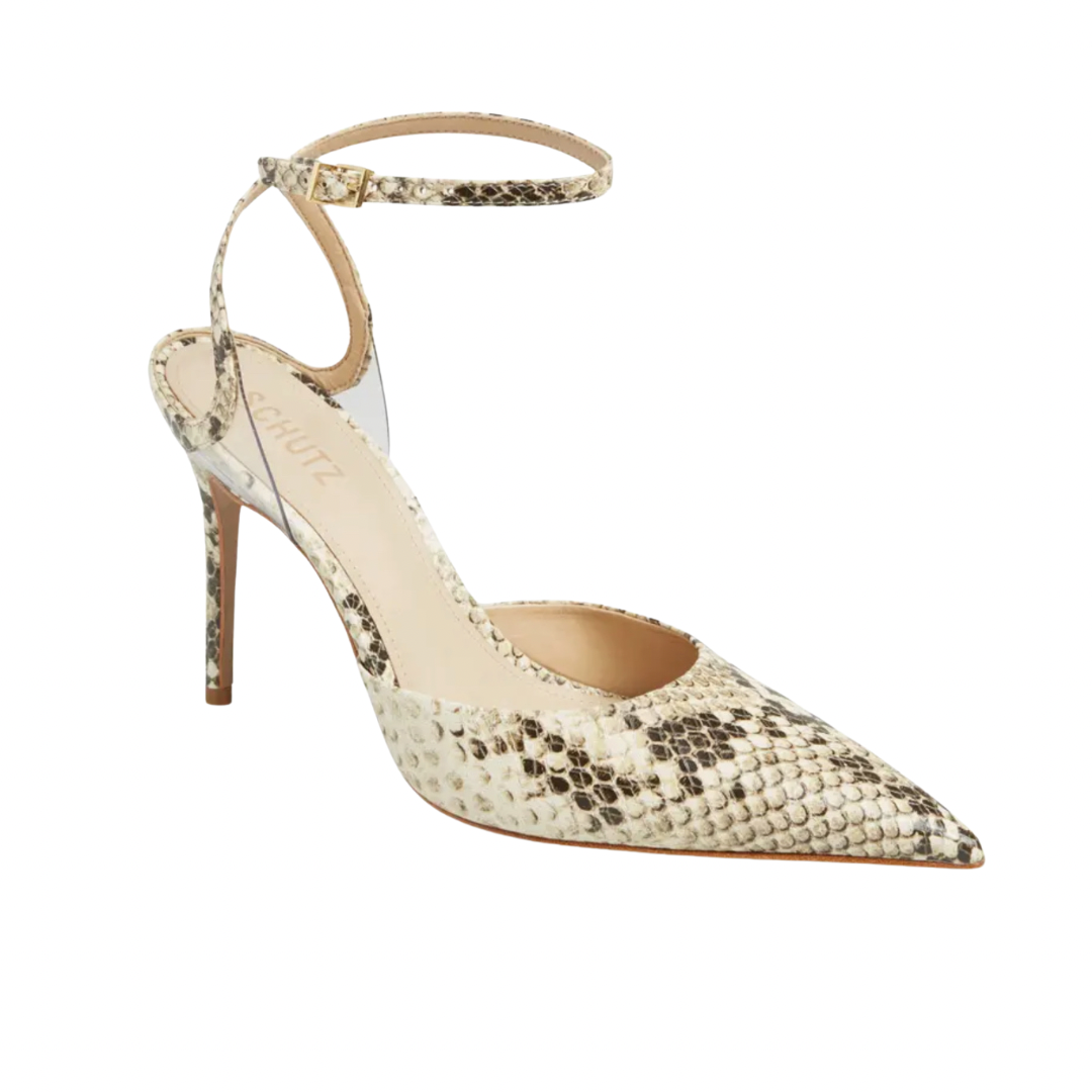 snakeskin pump