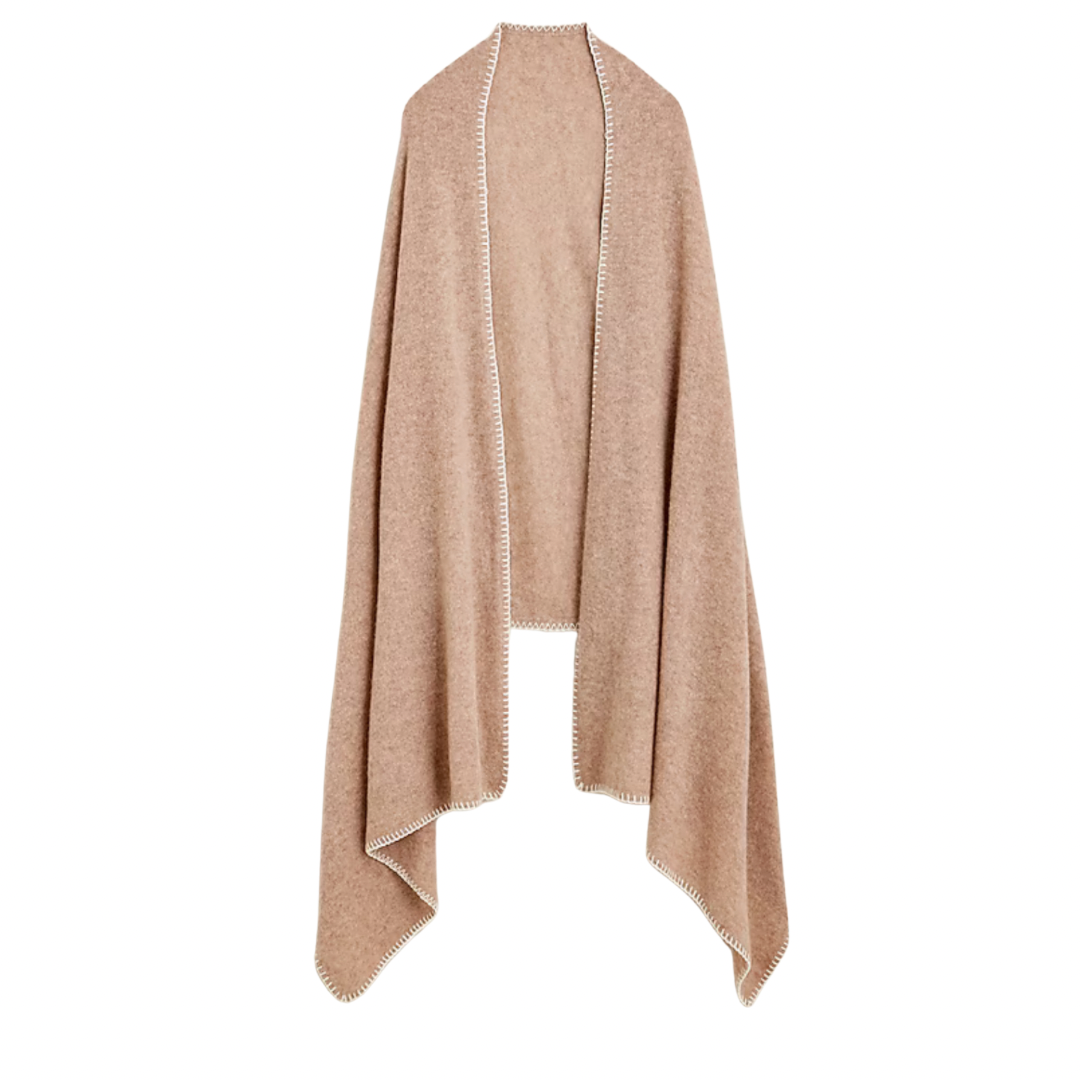 cashmere whipstitch wrap