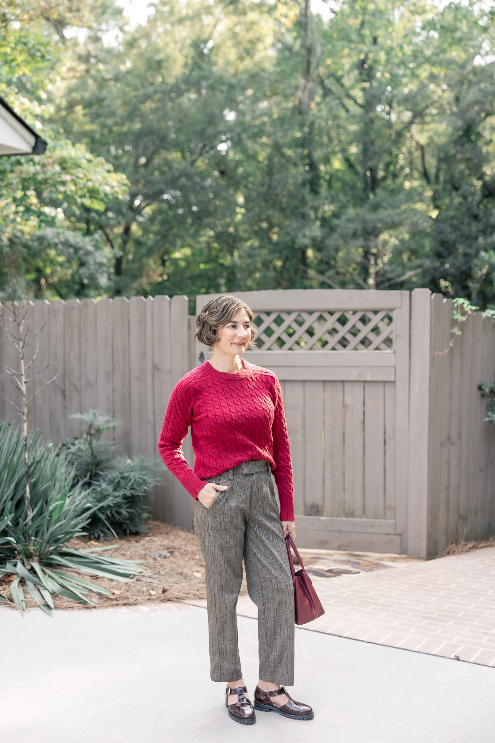 Herringbone Trousers fall outfit