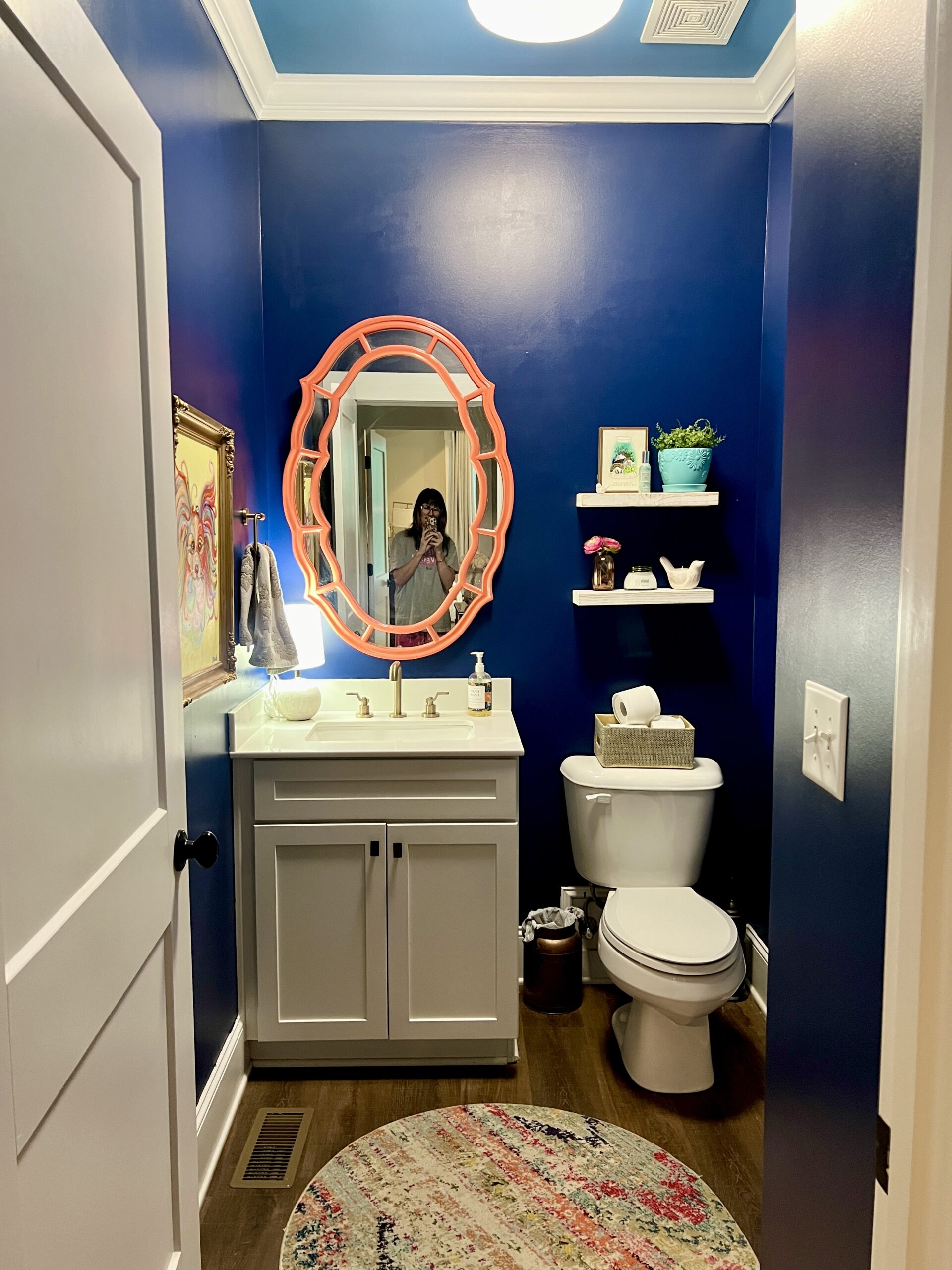 aging 3 blue paint bathroom