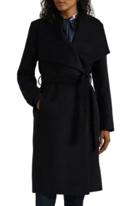 Wool Blend Wrap Coat