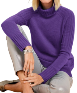 Cashmere Ribbed Turtleneck Sweater