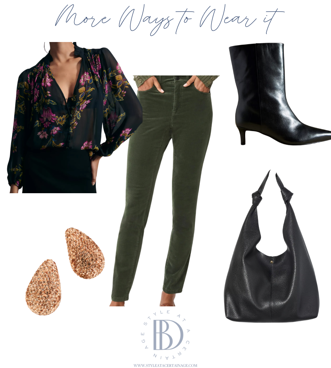 Copy of More Ways to Wear it Template velvet pants outfit idea