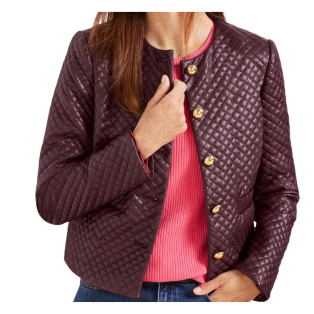 embossed faux leather jacket