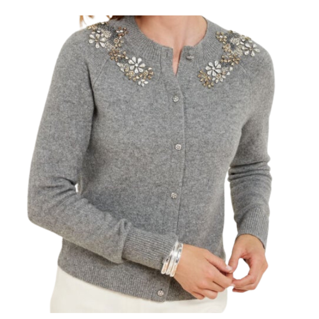 embellished crewneck sweater