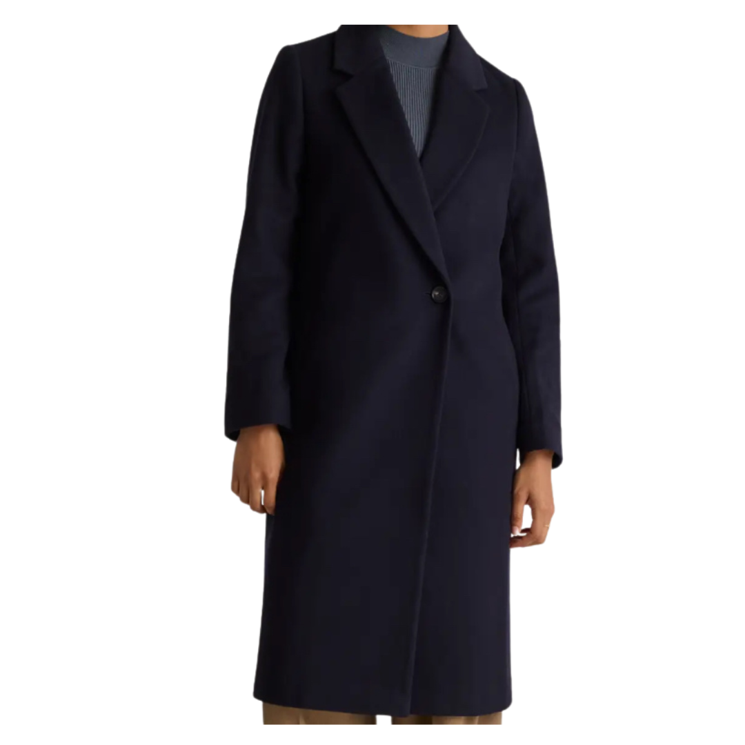 Italian wool single breasted | Navy Coat