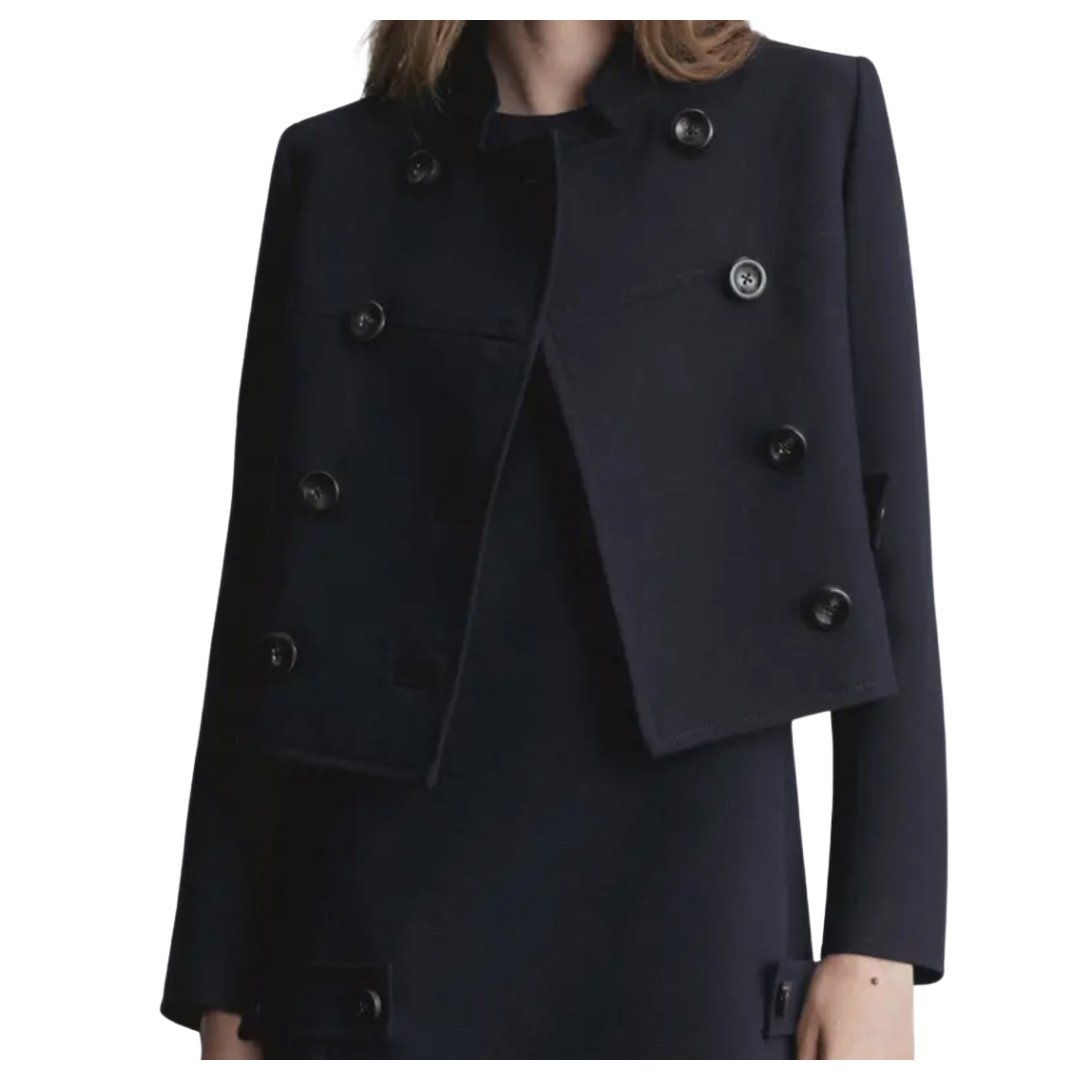 crop jacket | Navy Coat