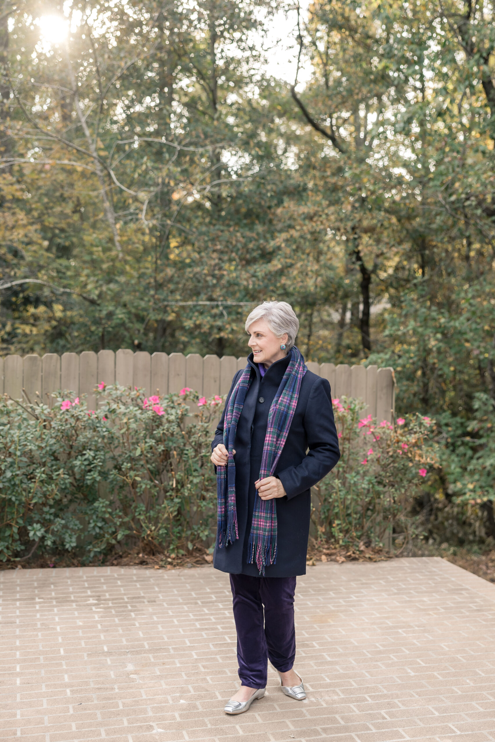 Navy Coat winter outfit women over 50