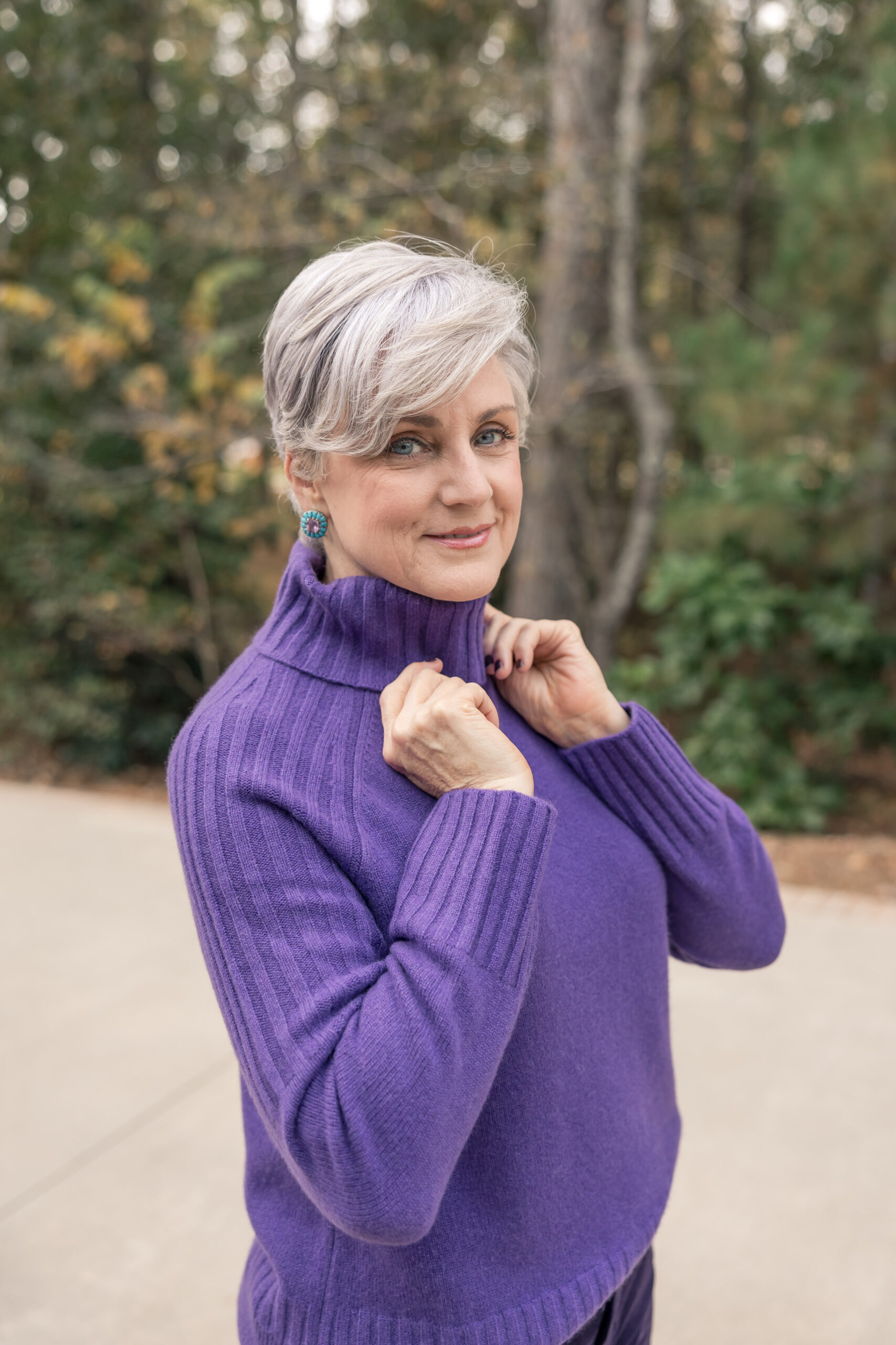 purple sweater for winter